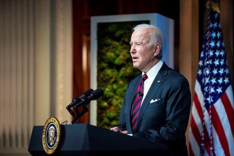 El presidente de EE.UU., Joe Biden, habla durante la Cumbre de Líderes sobre el Clima.