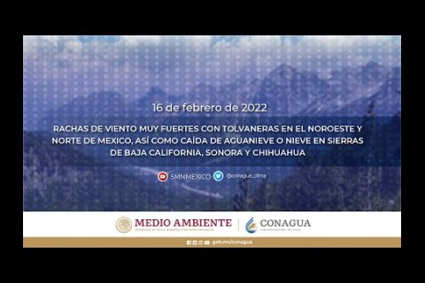 Embedded thumbnail for Pronóstico del Tiempo 16 de febrero de 2022