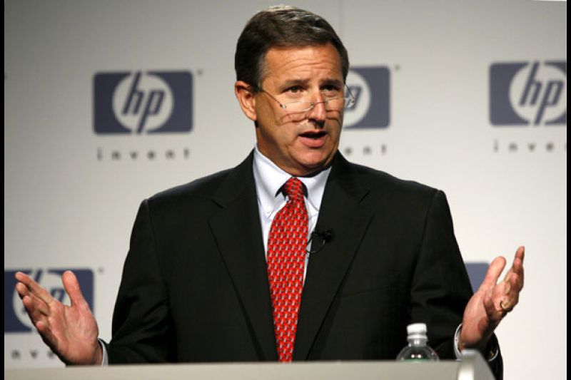 Fotografía de archivo del director de Hewlett Packard (HP), Mark Hurd, en rueda de prensa en Palo Alto, California, EEUU. Hurd dimitió el pasado viernes debido a una denuncia por acoso sexual presentada por la actriz y empresaria Jodie Fisher, de 50 años.