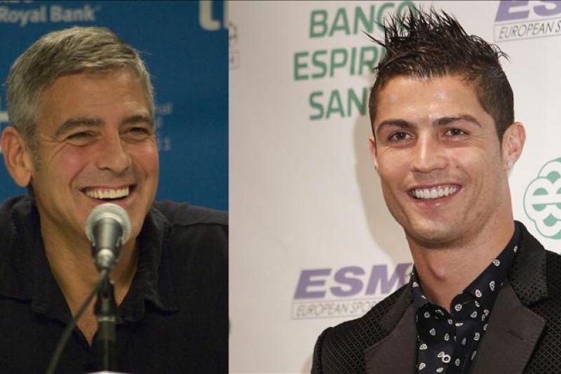 El actor estadounidense George Clooney (i) y el futbolista portugués del Real Madrid Cristiano Ronaldo (d) han sido citados a declarar por la defensa del caso Ruby, en el que el ex primer ministro italiano Silvio Berlusconi está acusado de inducción a la
