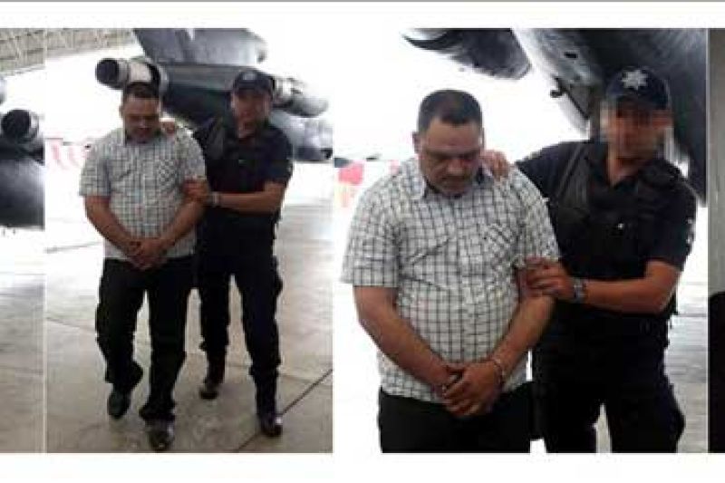 Combo de fotografías cedidas por la oficina de Normatividad y Medios de la Secretaría de Gobernación, donde aparece tras su detención Inés Coronel Barreras, suegro del capo del narcotráfico más buscado del país, Joaquín "El Chapo" Guzmán.