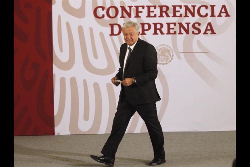 El presidente de México, Andrés Manuel López Obrador, durante su conferencia de prensa matutina en Ciudad de México (México).