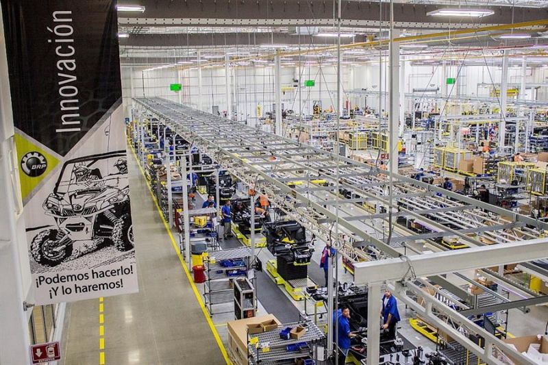 Bombardier Recreational Products (BRP) puso a disposición una foto que muestra una planta de fabricación de vehículos deportivos en Ciudad Juárez, en el estado de Chihuahua, México, el 2 de julio de 2020.