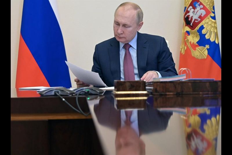 El presidente ruso, Vladimir Putin, en una reunión el miércoles en su residencia de Novo-Ogaryovo, a la afueras de Moscú.