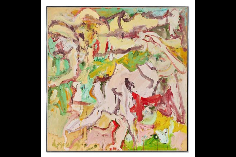 Reproducción fotográfica, cedida por Sotheby's, donde se aprecia la obra "Montauk II" (1969) del pintor de origen holandés Willem De Kooning, que parte con un precio de entre 10 y 15 millones durante una noche de subastas de arte contemporáneo.