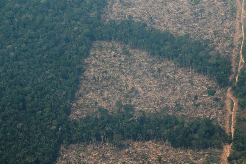 Vista aérea de áreas deforestadas de la selva amazónica en Brasil, en foto de archivo. 