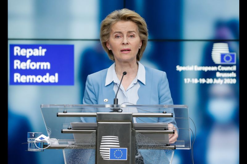 La presidenta de la Comisión Europea Ursula Von Der Leyen .