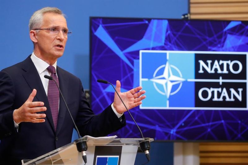 El secretario general de la OTAN, Jens Stoltenberg, durante una rueda de prensa previa a la reunión de los ministros de Defensa de la Alianza, que se prolongará hasta mañana. 01 150622