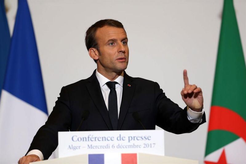 MOH10. AREl presidente francés Emmanuel Macron durante una conferencia de prensa en Argel (Argelia).