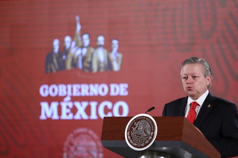 El presidente de la Suprema Corte de Justicia (SCJ), Alejandro Zaldívar, durante una conferencia de prensa en Palacio Nacional, en Ciudad de México (México). 