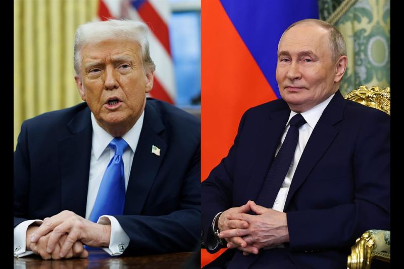 Combo de fotografías de archivo del presidente de Estados Unidos, Donald Trump (i), y el presidente de Rusia, Vladimir Putin. . EFE/ EPA