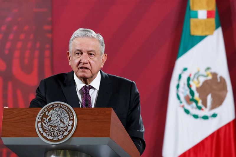 El presidente de México, Andrés Manuel López Obrador, durante su conferencia de prensa matutina, en Palacio Nacional en Ciudad de México (México).