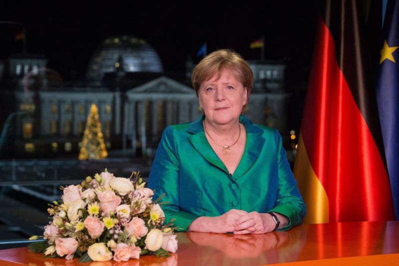La canciller alemana Angela Merkel ofrece su mensaje de Año Nuevo, en Berlin, (Alemania)