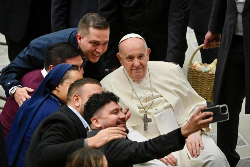 Pope Francis leads his weekly general audience at the Vatican 01 270324