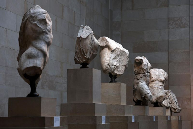 Los mármoles de Elgin, también conocidos como mármoles del Partenón, se exhiben en el Museo Británico de Londres, Gran Bretaña, el 28 de noviembre de 2023. 01 281123