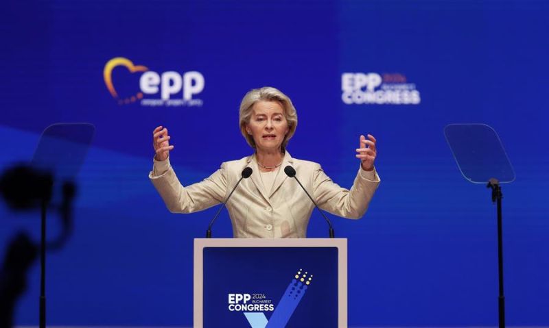 La presidenta de la Comisión Europea (CE), Ursula von der Leyen. EFE/EPA/Robert Ghement 01 070324