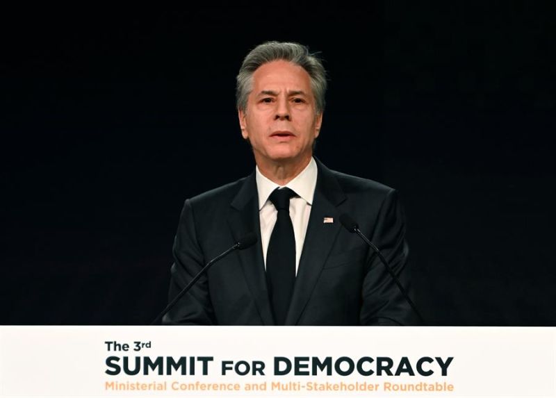 El secretario de Estado estadounidense, Antony Blinken, fue registrado este lunes, 18 de marzo, al intervenir en la jornada inaugural de la III Cumbre para la Democracia, en Seúl (Corea del Sur). EFE/Kim Min-Hee/Pool 01 180324