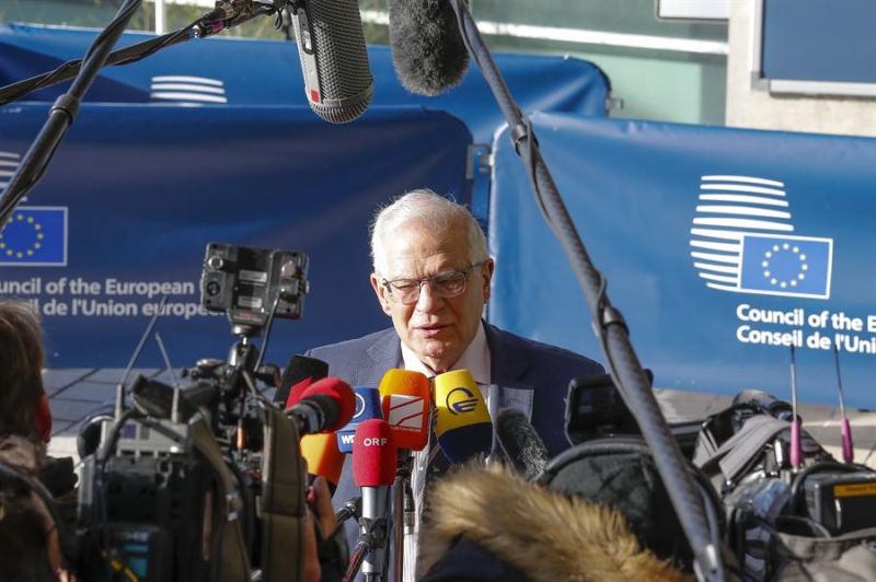 El alto representante de la Unión Europea (UE) para la Política Exterior, Josep Borrell, a su llegada a la reunión de ministros de Exteriores de la UE que se celebra en Luxemburgo.