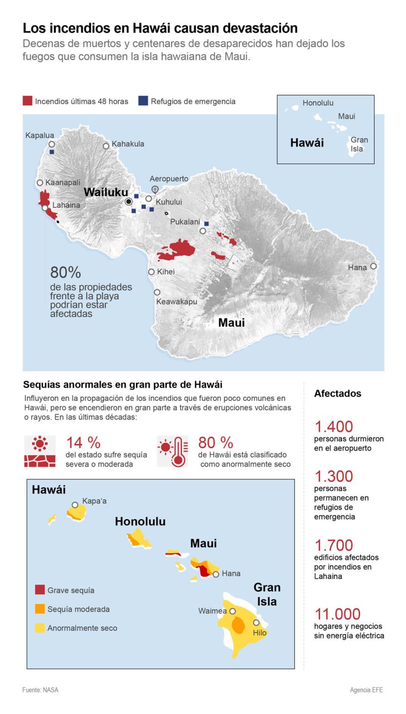 Los incendios en Hawái causan devastación 01 120823