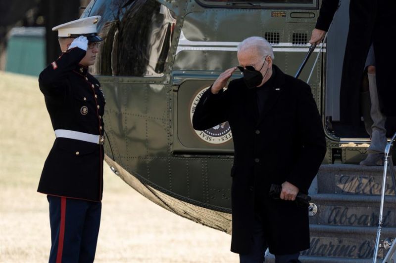 El presidente de Estados Unidos, Joe Biden, a su llegada a la Casa Blanca el domingo.