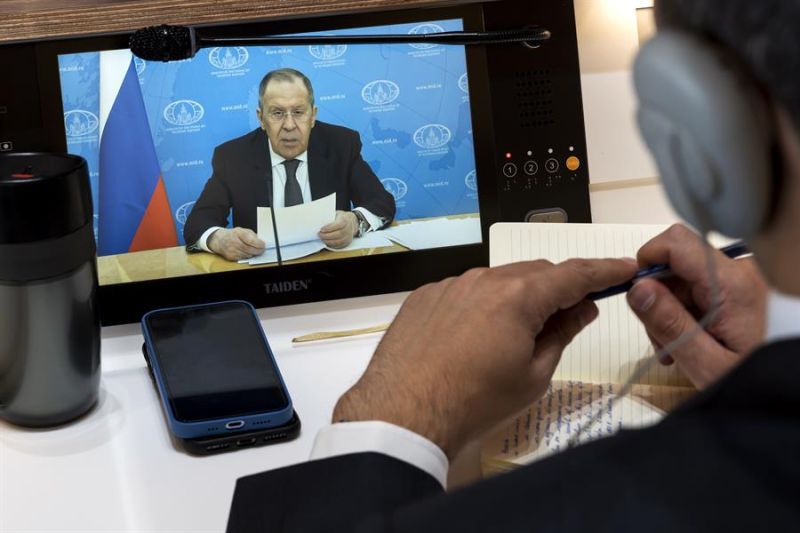 Declaración grabada del ministro de Exteriores ruso, Sergei Lavrov, emitida este martes en la Conferencia de Desarme que se celebra en Ginebra. 