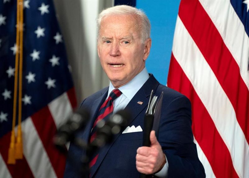 El presidente de Estados Unidos, Joe Biden, fue registrado este miércoles, durante una intervención, en la Casa Blanca, en Washington DC (EE.UU.).