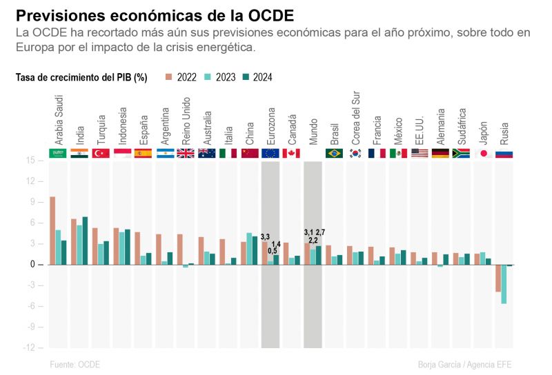 La OCDE recorta sus previsiones económicas para el año próximo 01 221122