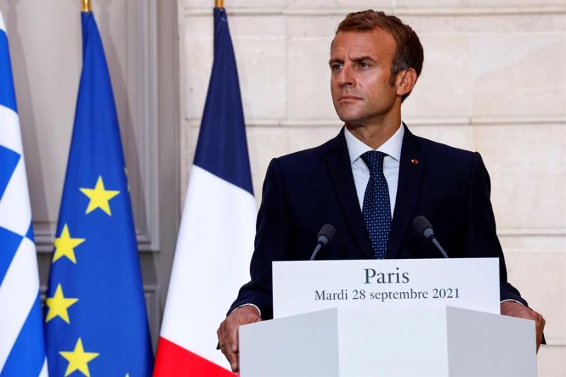 El presidente francés, Emmanuel Macron, en un comparecencia de prensa este martes en París.
