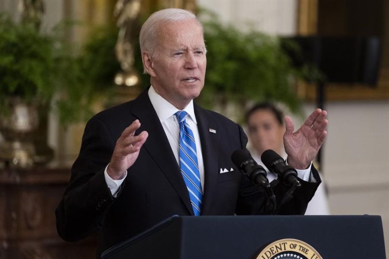 El presidente de Estados Unidos, Joe Biden, habla en conferencia de prensa en la Casa Blanca, en Washington (EE.UU.), este 7 de julio de 2022.  01 080722