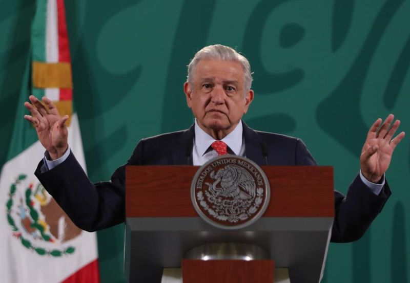 El mandatario mexicano, Andrés Manuel López Obrador, durante una rueda de prensa matutina en Palacio Nacional, de la Ciudad de México (México).