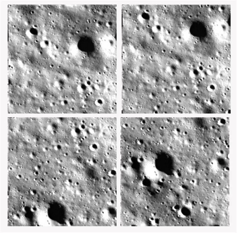 Imágenes de la Luna tomadas durante la etapa de alunizaje de la misión espacial india Chandrayaan-3 en el polo sur de la Luna EFE/Agencia Espacial de la India/SÓLO USO EDITORIAL 01 280823