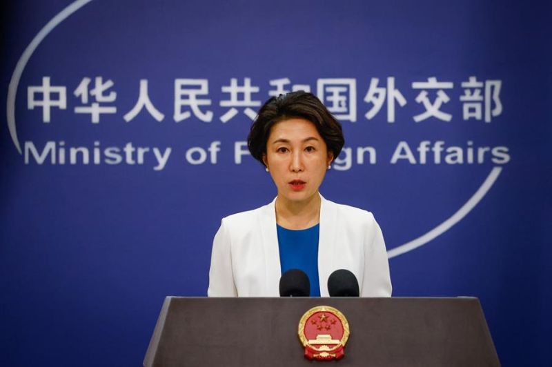 La portavoz del Ministerio chino de Asuntos Exteriores Mao Ning durante una conferencia de prensa en Pekín, el 18 de septiembre de 2023. EFE/EPA/MARK R. CRISTINO 01 180923