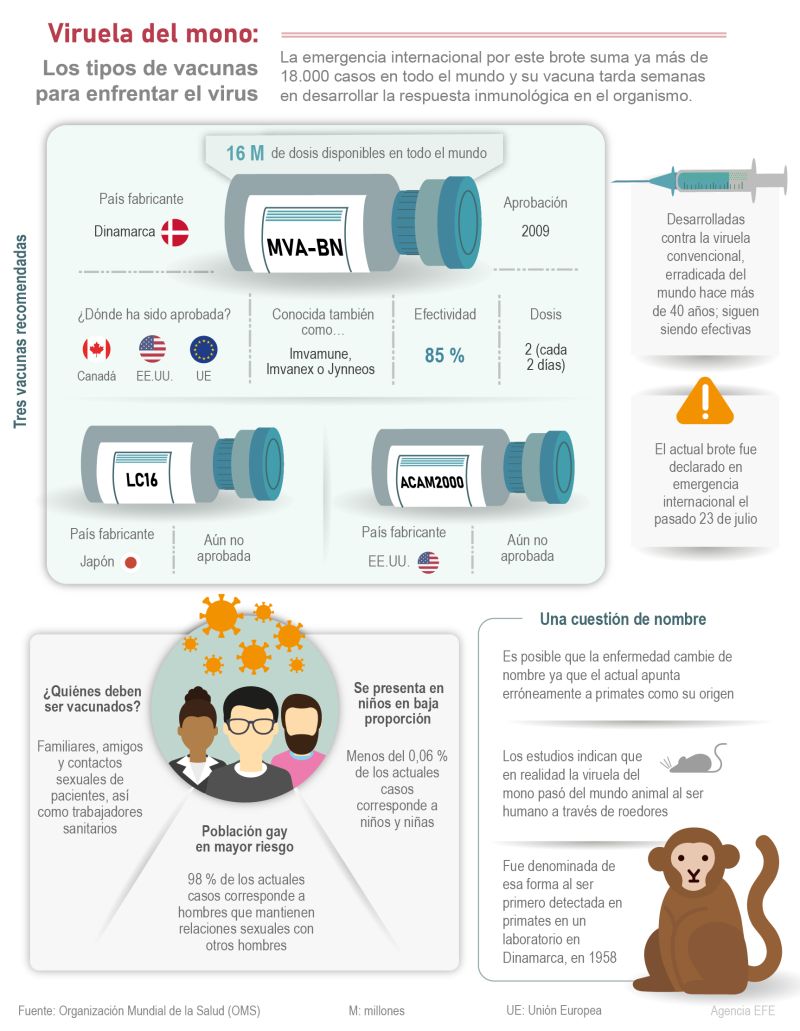 Viruela del mono: Los tipos de vacunas para enfrentar el virus 01 280722