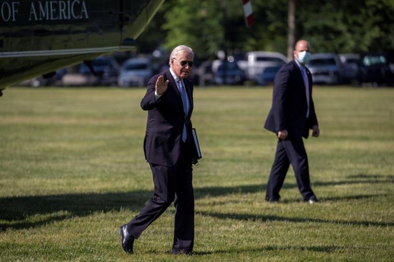 El presidente estadounidense, Joe Biden, regresa este 17 de mayo de 2021 a la Casa Blanca después de pasar el fin de semana en Delaware. 