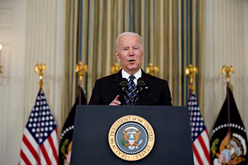 El presidente de Estados Unidos, Joe Biden, habla en conferencia de prensa en la Casa Blanca en Washington (EE.UU.), este 5 de noviembre de 2021.