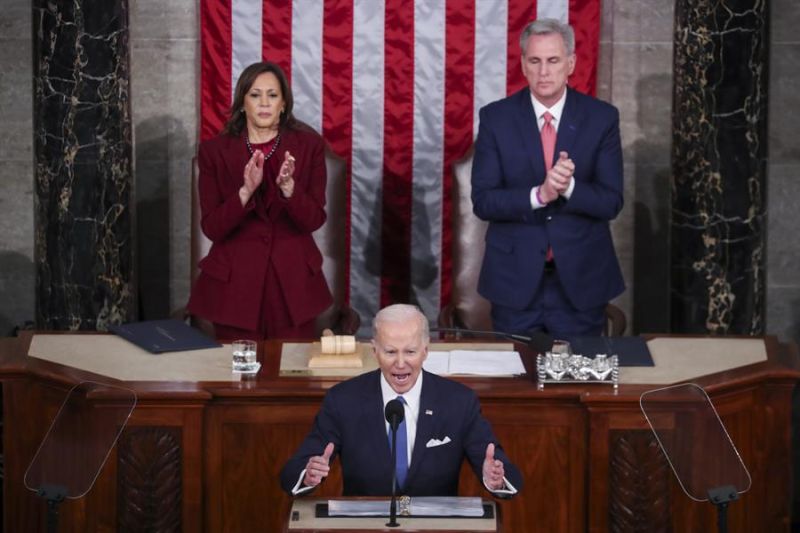 El presidente de los Estados Unidos, Joe Biden pronuncia el discurso sobre el Estado de la Unión. 01 080223