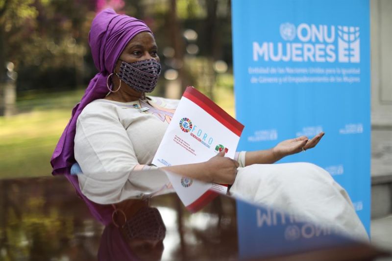 La directora de ONU mujeres, Phumzile Mlambo-Ngcuka, durante una entrevista con Efe, el 30 de marzo de 2021 en Ciudad de México (México). 