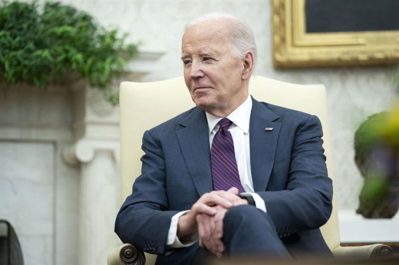Fotografía del presidente de EE.UU., Joe Biden, en Washington, el 15 abril de 2024. EFE/BONNIE CASH / POOL 01 160424