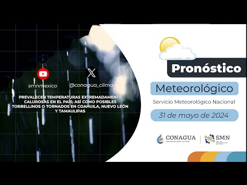 Embedded thumbnail for Pronóstico del Tiempo 31 de Mayo de 2024